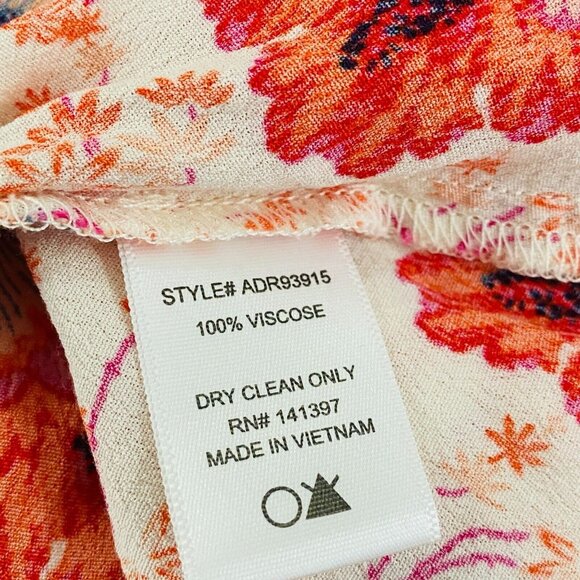 Astr The Label Pink Orange Floral A-Line Women's Size S Lace Up Neckline Dress - Picture 8 of 8